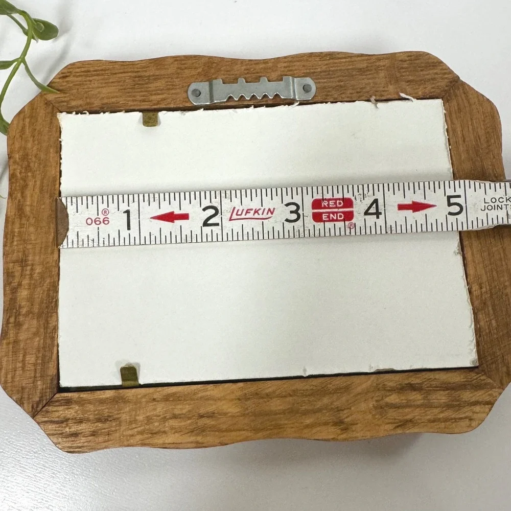 Vintage Solid Oak Wood Picture Frame Set of 3 Scalloped Rounded Rustic Brown